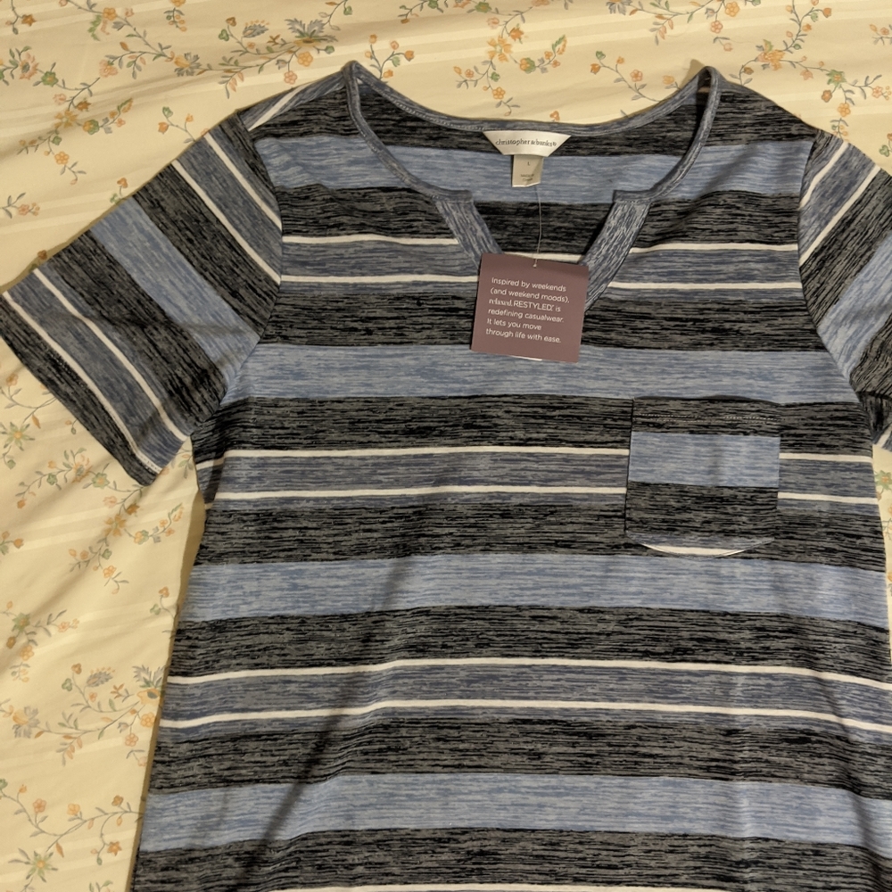 NWT Blue Striped Tee